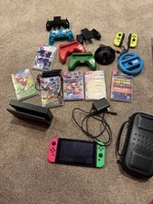 Nintendo Switch Bundle Console, Case, Charger, Controllers, Games Mario kart 8 image