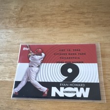 Topps Generation Now Ryan Howard Home Run Number 9 Baseball Card #GN9