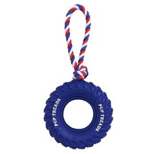 Dog Chew Toy Rubber Tire, Tug War Rope Medium Large Dogs Aggressive Chewer