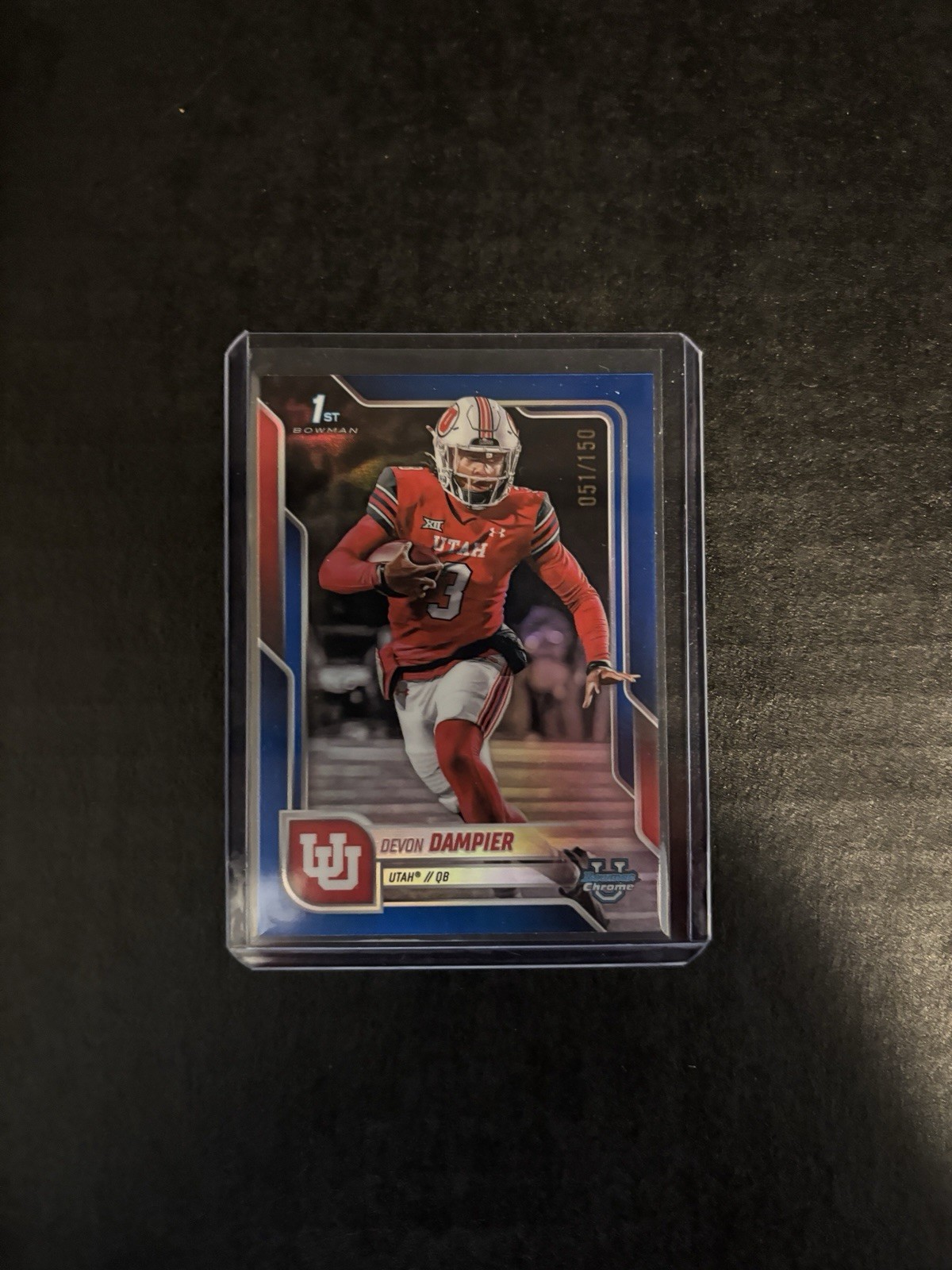 2025 Bowman University Chrome DEVON DAMPIER #3 1st Blue Refractor /150 Utah