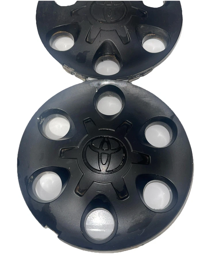 2001-04 Toyota Tundra Sequoia Tacoma Center Caps 4 OEM 42603 Black Painted - Image 2 of 4