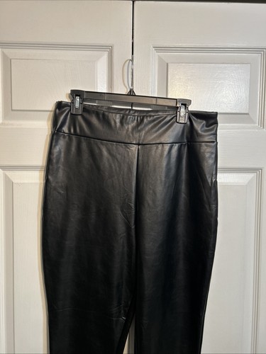 Lucky Brand Black Faux Leather Legging Women’s Size L Large Stretch - Picture 3 of 10