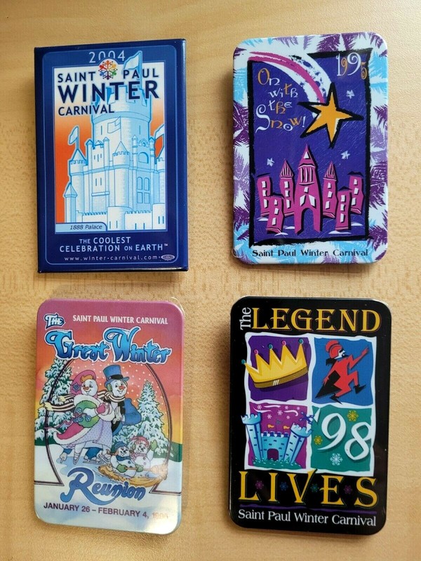 Lot of 4 - Saint Paul Winter Carnival Pinback Buttons