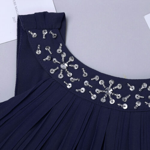 Mädchen Festlich Chiffon Kleider Kinder Sommer Hochzeits gefaltete Partykleider - Bild 37 von 63