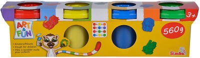 Simba Spielzeug Kreativ Knete ART & FUN Softknete 4 x 140g Dose 106320642