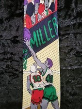Nicole Miller silk Necktie Basketball VTG Figure ART TIE Rare 90s Color Blocking