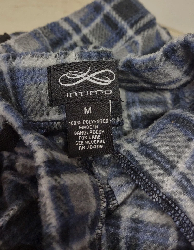 INTIMO Men's Plaid Soft Fleece Pajama Sleep Lounge Pants Size M Medium - Image 3 of 3