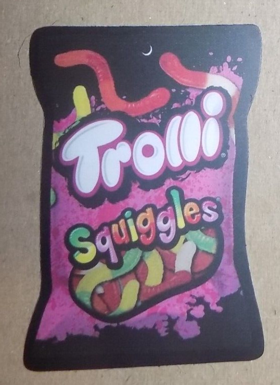 TROLLI SQUIGGLES WACKY MINI-STICKER...APPROX - 2 1/2" X 1 3/4"