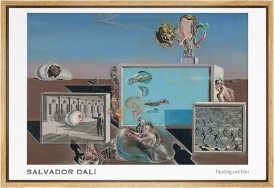 Wall26 - Painting and Film by Salvador Dali Framed Wall Art Canvas Print