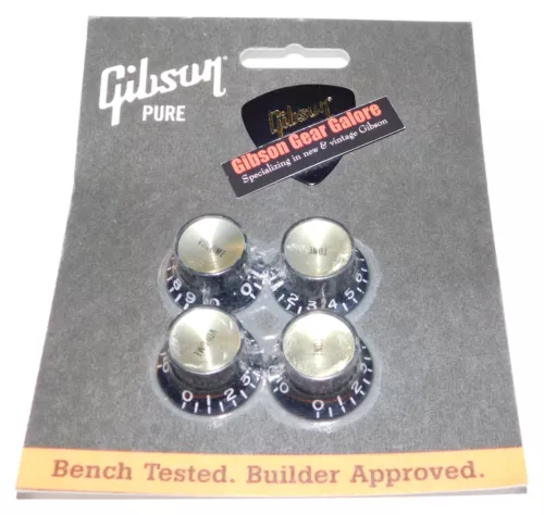 Gibson Les Paul Knobs Set Top Hat Black / Gold Bell Guitar Parts Custom SG T NOS