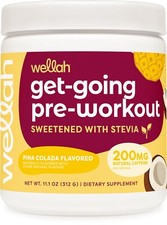 Wellah Get-Going Pre-Workout Drink Mix (Pina Colada Flavored, 30 Servings)