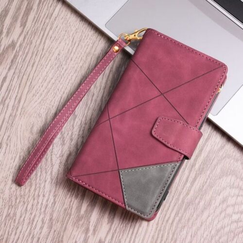 For iPhone 16 15 14 13 12 11 Pro Max Plus Leather Zipper Wallet Case Flip Cover - Picture 25 of 73
