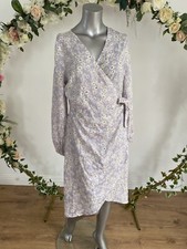Influence Wrap Midi Dress Size 8 Lilac Daisy Floral Wrap Dress New KY08