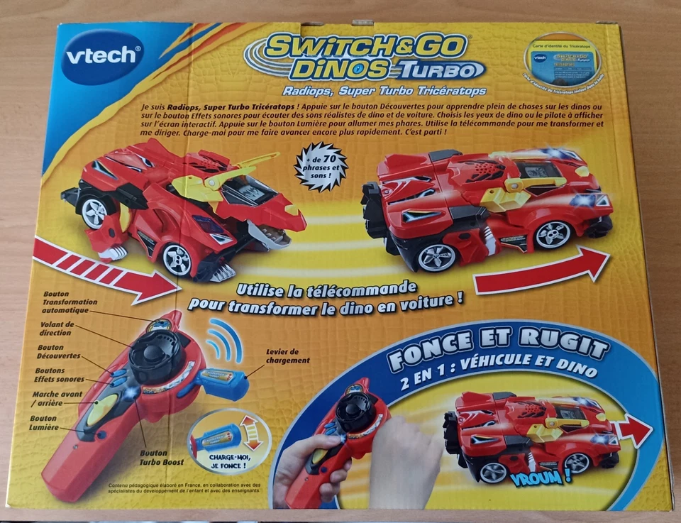 Vtech - Switch And Go Dinos Turbo - Voiture Télécommandé Transformable - Photo 2/4