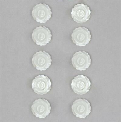Weiße Muschel halb gebohrt Rosenblüten ca. 12x4mm (10 Stück)