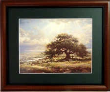 TEXAS BLUEBONNET & WILDFLOWERS PICTURE WESTERN SHEEP L. DYKE MATTED FRAMED 16X13