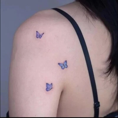 QUEEN OF ENVY Butterfly Butterflies Flower Waterproof Temporary Tattoo Girls Womens Tattoos
