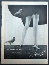 1955 Hanes Vintage PRINT AD Stockings Seamless Stockings