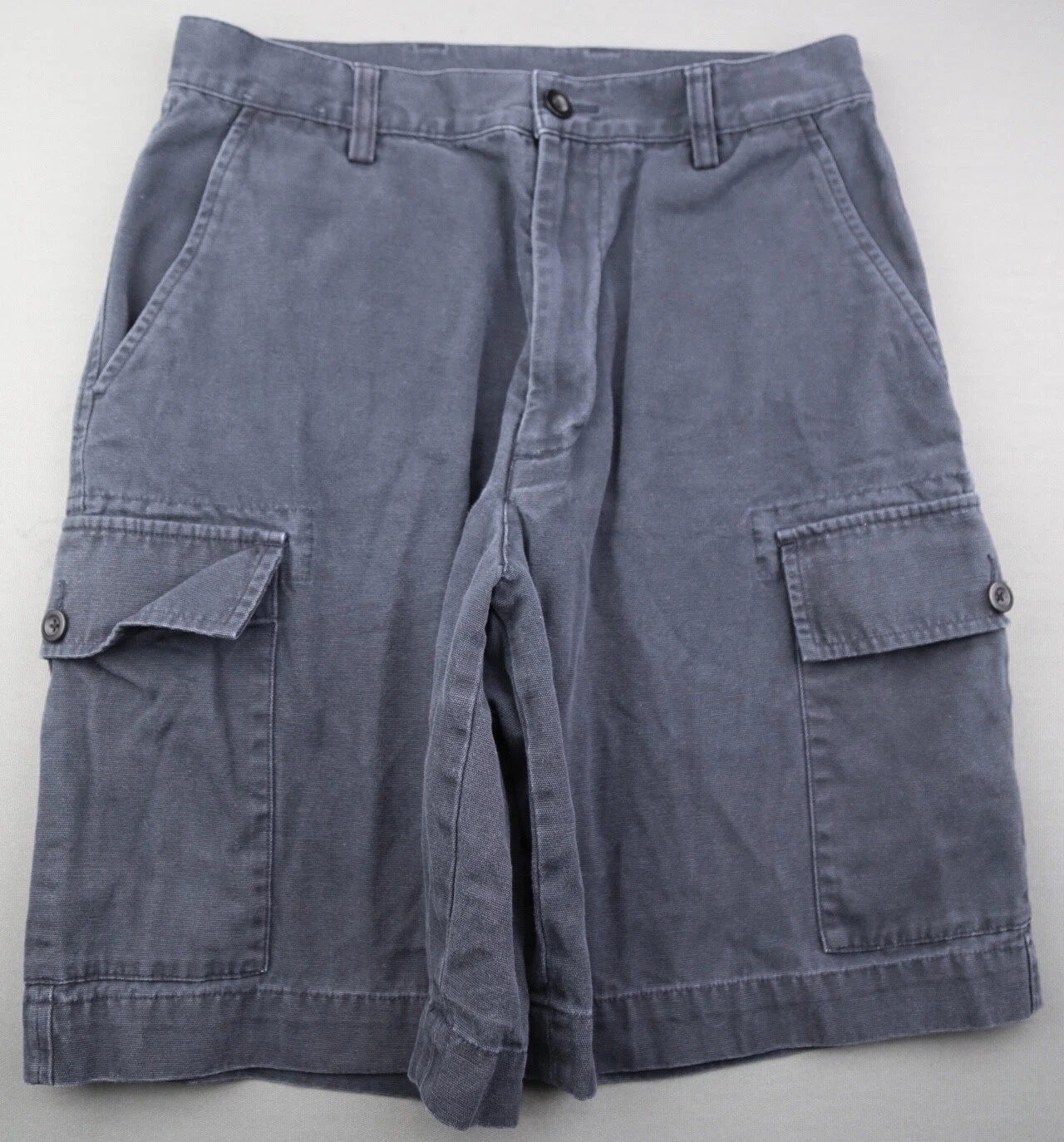 Men's Nautica Canvas Cargo Shorts NS-83 Loose Fit Cotton Blue Size 30