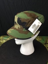 US MILITARY ARMY BDU CAP HAT WOODLAND CAMOUFLAGE NEW SIZE 7 8415013936294