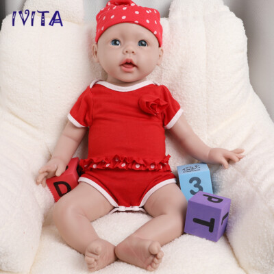 Popular 20'' Lifelike Big Eyes Beautiful Baby Full Body Soft Silicone Infant Doll
