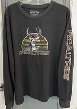 Realtree By Staghorn Creek Shirt Mens XL Spellout Logo Long Sleeve Deer Graphic