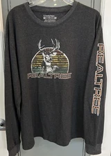Realtree By Staghorn Creek Shirt Mens XL Spellout Logo Long Sleeve Deer Graphic