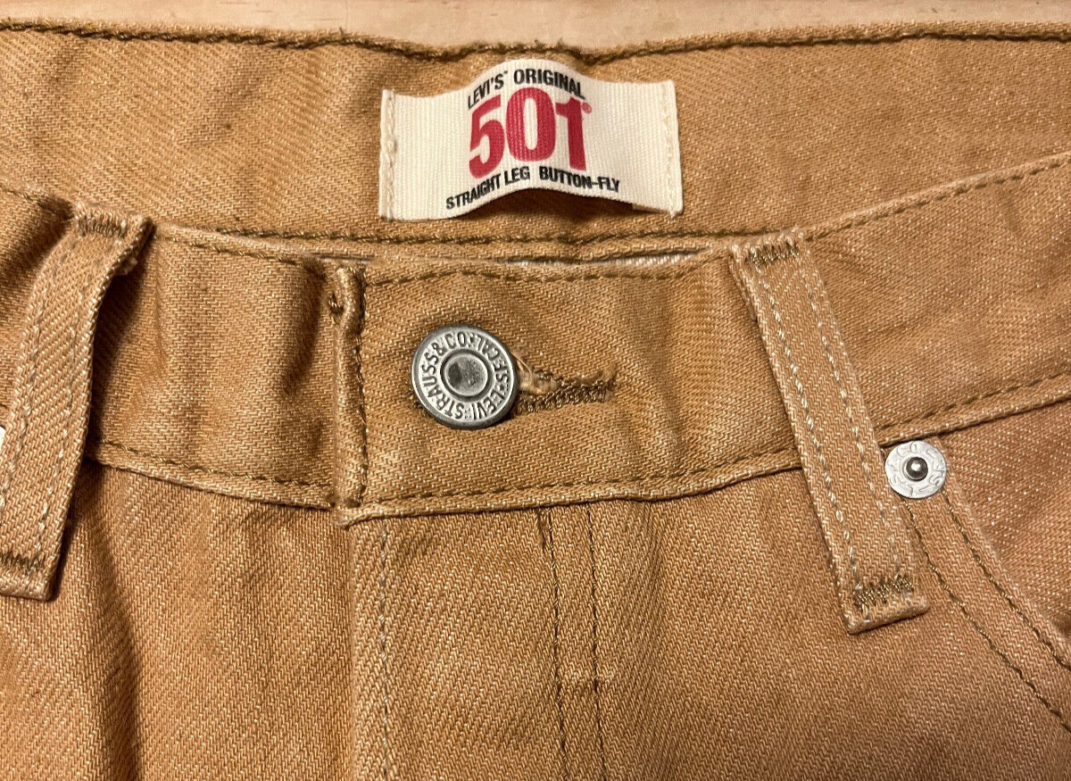 Vintage Levis 501 jeans mustard yellow 34x32 (meas 32