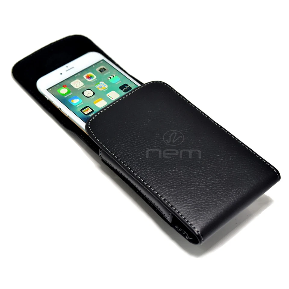 Funda protectora lateral con clip de cuero vertical color negro para LG Octane VN530 Foto 4 de 4