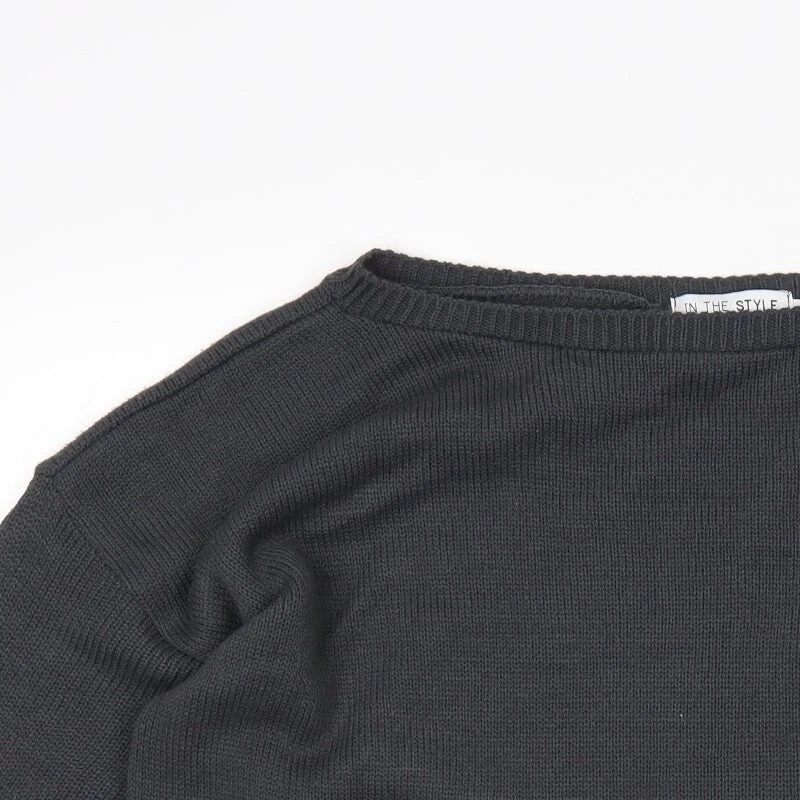 In the Style Womens Grey Round Neck Acrylic Blend Jumper Size 14 - Image 4 of 4