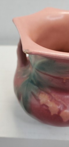 Vtg Roseville Pottery 4" Bleeding Heart Vase Pink 138-4 MCM - 第 9/15 張圖片