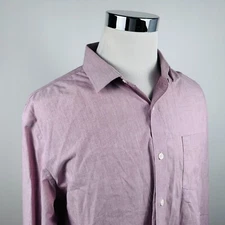 J Crew XL Tompson Flex Wrinkle Free Shirt Pink Cotton Blend Button Front