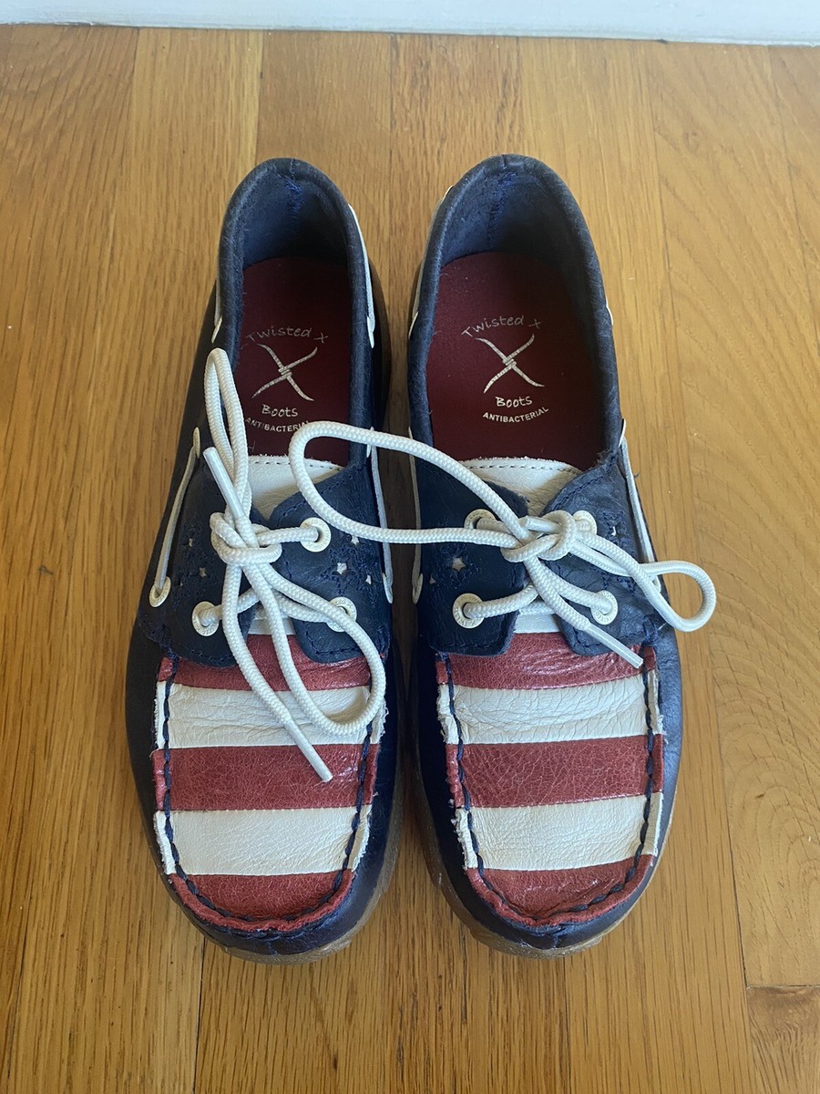 TWISTED X MEN\'S USA FLAG DRIVING LEATHER MOC SHOES-Size 12 Twisted X Men main image 3
