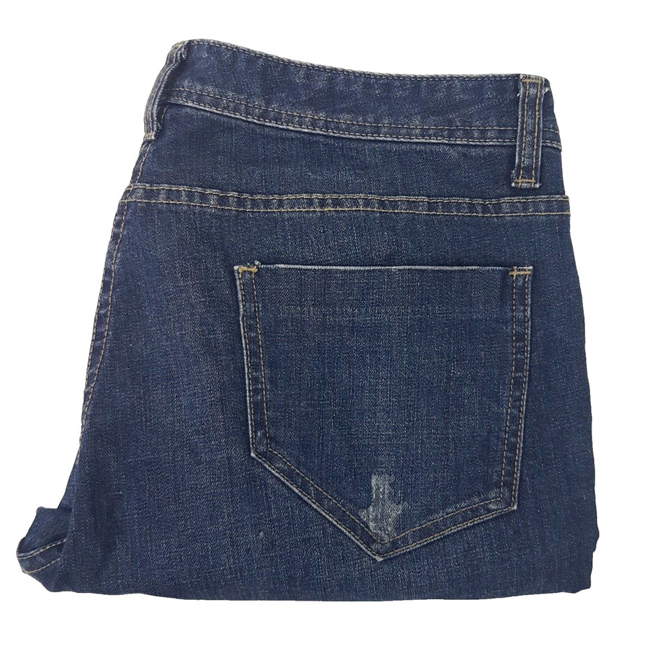 Portmans Womens Jeans SZ 12 Denim Blue Straight Leg Distressed Stretch Designer