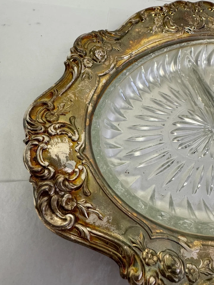 Towle Old Master Plato de Plata en Relieve Grande Dividido Bandeja de Plato para Servir 13" Foto 2 de 4