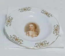 Vtg Winterling Ashtray 4" Bavaria Germany Portrait of Victorian Lady