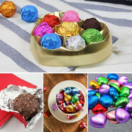 100PCS 10/15/20CM Tin Foil Aluminium Wrapping Square Chocolate Candy Wrappers AU - Picture 4 of 28
