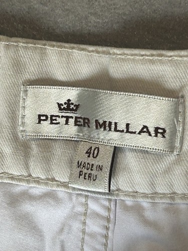 Peter Millar Pantalones Hombre 40x30 Vestido Informal Beige Tostado Cinco Bolsillos - Imagen 5 de 11