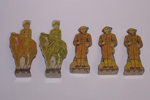 Vintage 5 Marx Tin Soldiers Targets Cavalry & Private 1930s - Picture 8 of 9