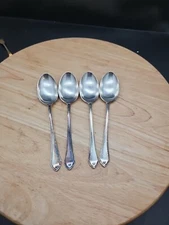 Dessert Spoons Pembury pattern silver plated  Vintage Mappin Webb EPNS X 4
