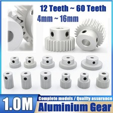 1 Modulus Spur Gear Aluminium 12-60 Teeth Bore 4-16mm with Hub Pinion Motor Gear