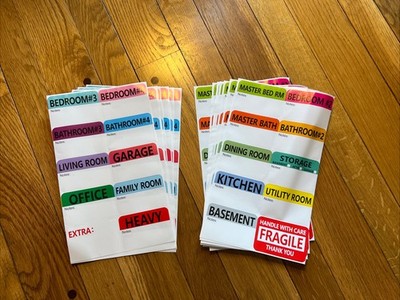 160 Pcs 3 X 2 Inch Moving Labels for Boxes, Color Coded Moving Stickers