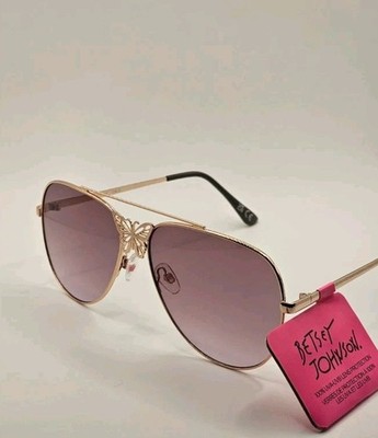 Betsey Johnson Butterfly Aviator Sunglasses New NWT Betsey Johnson Pink Aviator Butterfly Women main image 4
