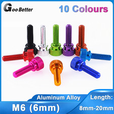 M6 Aluminum Alloy Knurled Thumb Screw Flat Hand Grip Knob Bolts Computer PC Case