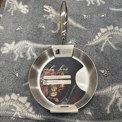La Sera Fine Cookware 9.5 IN Triply Stainless Steel Skillet 3 Layer Construction