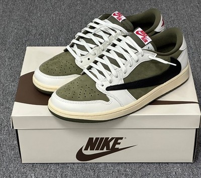 Men's Travis Scott AJ1 ''Medium Olive'' DZ4137-600 US Size 7-12