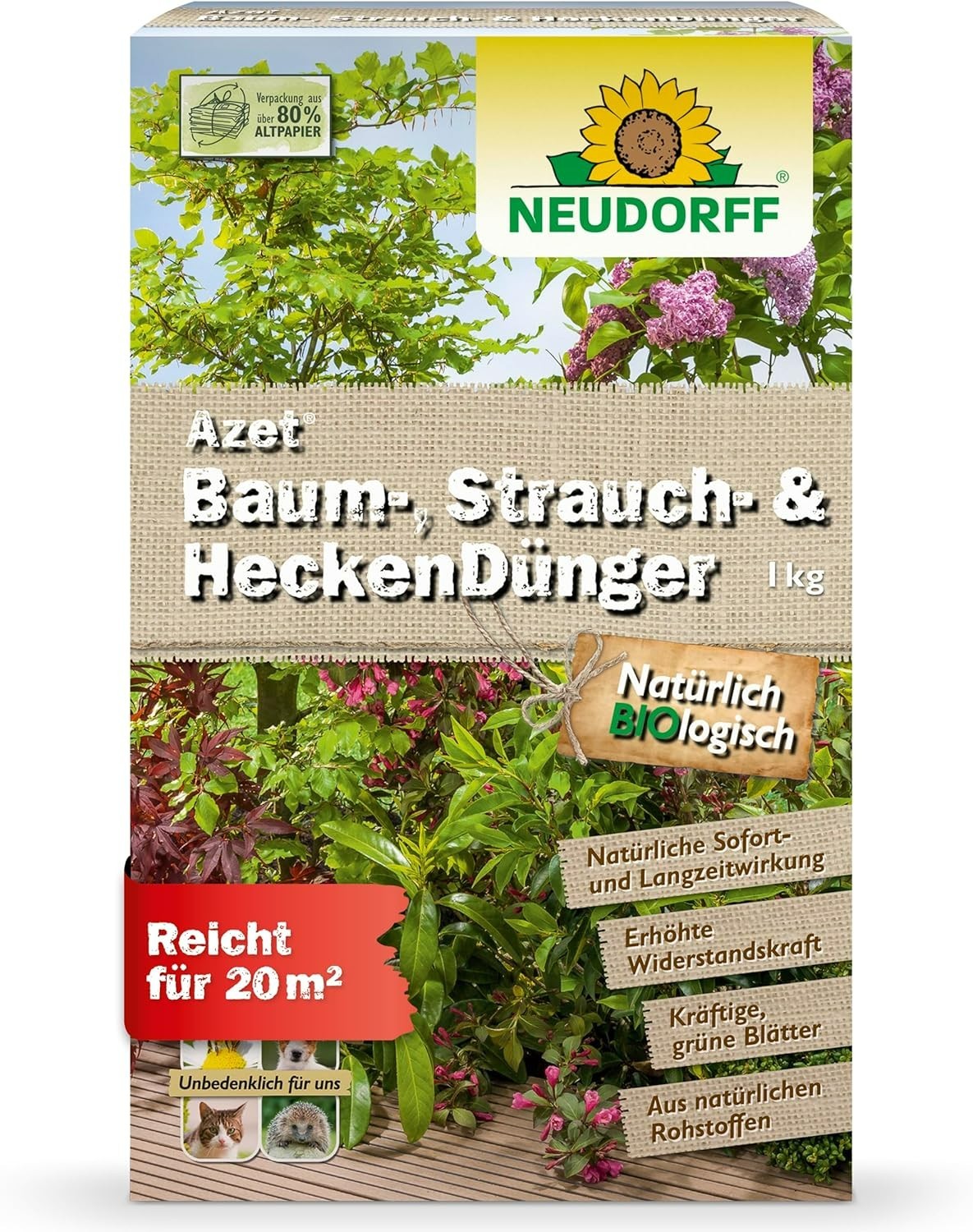 Neudorff Azet Baum-, Strauch- und HeckenDünger 1kg Bio Tannen Fichten Nadelbäume