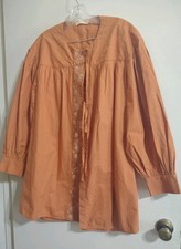 Ulla Johnson Cotton Tunic Mini Shirt Dress Long Slv  Embroidery Cooper SZ 14