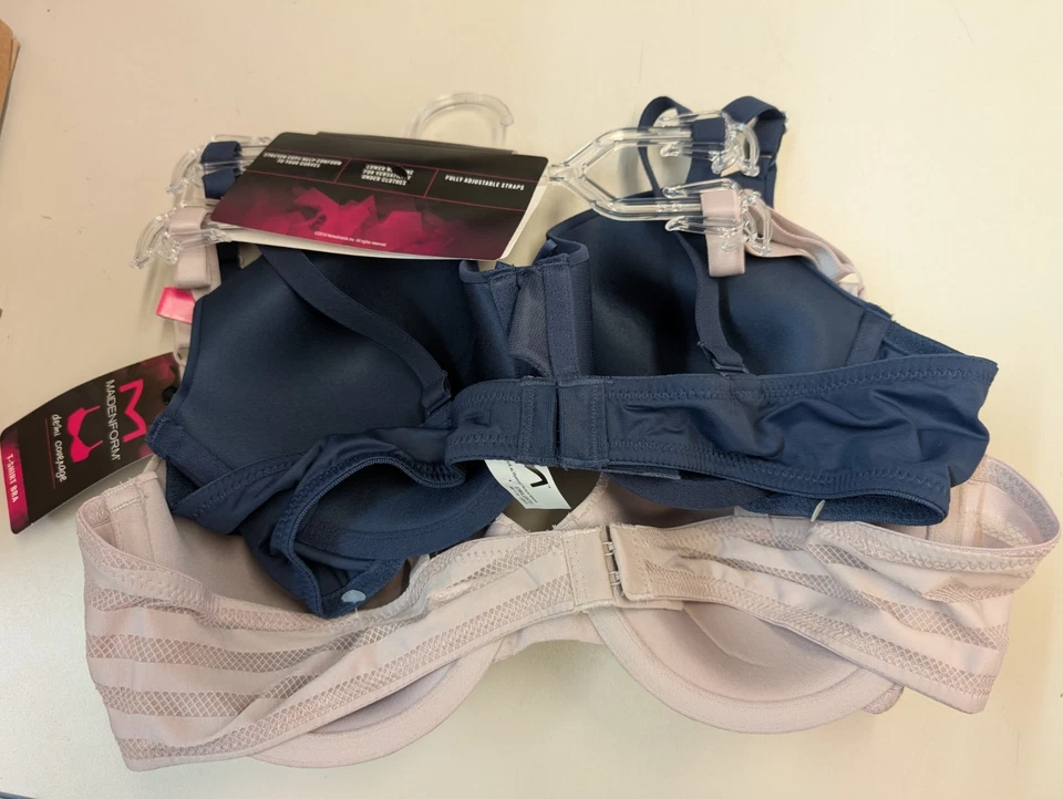 Paquete de 2 camisetas con aros Maidenform 06562J One Fabulous Fit 38B Foto 2 de 3