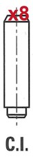 Guide valvole adatte a: RENAULT TRUCKS MIDLINER S 135.08/A/S 120.09/B/S 120.09/B B